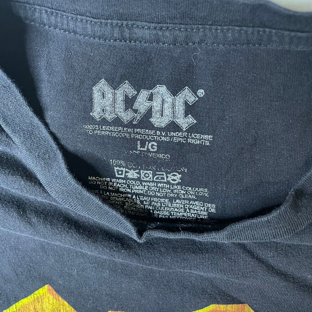 ACDC Givin The Dog A Bone Graphic T-Shirt Mens Large Black Short Sleeve Band Tee - Picture 2 of 5